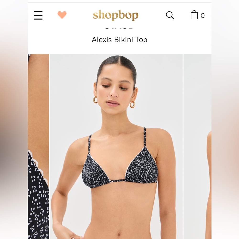 Staud - SEA  black and White Patterned Bikini Top